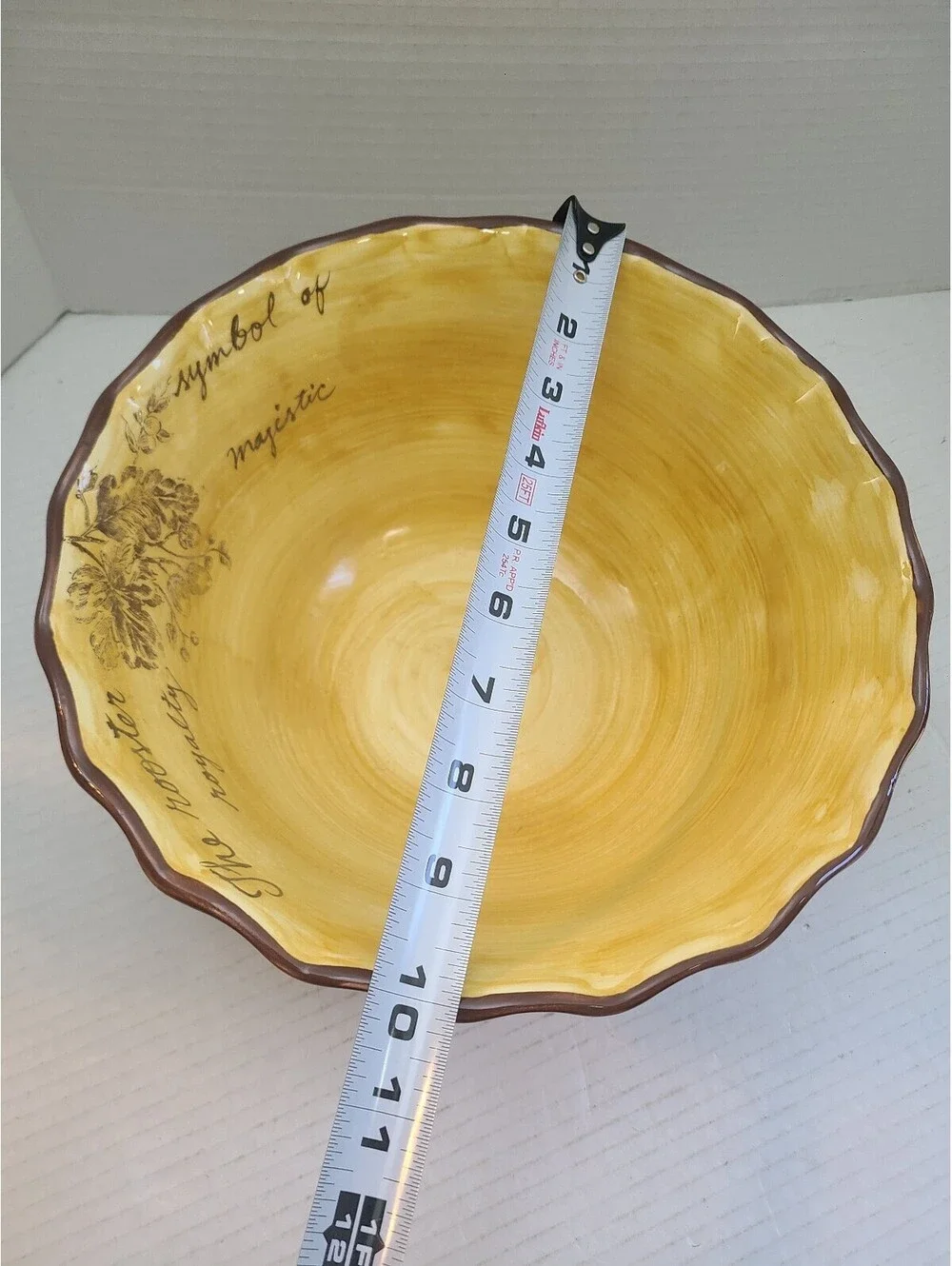 Maxcera Corp Strolling Rooster Hand Painted Serving Bowl Tuscan Farmhouse